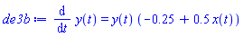 diff(y(t), t) = y(t)*(-.25+.5*x(t))