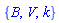 {B, V, k}