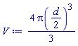 (4/3)*Pi((1/2)*d)^3