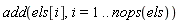 add(els[i], i = 1 .. nops(els))