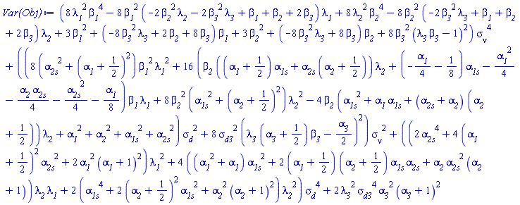 (8*lambda__1^2*beta__1^4-8*beta__1^2*(-2*beta__2^2*lambda__2-2*beta__3^2*lambda__3+beta__1+beta__2+2*beta__3)*lambda__1+8*lambda__2^2*beta__2^4-8*beta__2^2*(-2*beta__3^2*lambda__3+beta__1+beta__2+2*beta__3)*lambda__2+3*beta__1^2+(-8*beta__3^2*lambda__3+2*beta__2+8*beta__3)*beta__1+3*beta__2^2+(-8*beta__3^2*lambda__3+8*beta__3)*beta__2+8*beta__3^2*(beta__3*lambda__3-1)^2)*sigma__nu^4+((8*(alpha__2s^2+(alpha__1+1/2)^2)*beta__1^2*lambda__1^2+16*(beta__2*((alpha__1+1/2)*alpha__1s+alpha__2s*(alpha__2+1/2))*lambda__2+(-(1/4)*alpha__1-1/8)*alpha__1s-(1/4)*alpha__1^2-(1/4)*alpha__2*alpha__2s-(1/4)*alpha__2s^2-(1/8)*alpha__1)*beta__1*lambda__1+8*beta__2^2*(alpha__1s^2+(alpha__2+1/2)^2)*lambda__2^2-4*beta__2*(alpha__1s^2+alpha__1*alpha__1s+(alpha__2s+alpha__2)*(alpha__2+1/2))*lambda__2+alpha__1^2+alpha__2^2+alpha__1s^2+alpha__2s^2)*sigma__d^2+8*sigma__d3^2*(lambda__3*(alpha__3+1/2)*beta__3-(1/2)*alpha__3)^2)*sigma__nu^2+((2*alpha__2s^4+4*(alpha__1+1/2)^2*alpha__2s^2+2*alpha__1^2*(alpha__1+1)^2)*lambda__1^2+4*((alpha__1^2+alpha__1)*alpha__1s^2+2*(alpha__1+1/2)*(alpha__2+1/2)*alpha__1s*alpha__2s+alpha__2*alpha__2s^2*(alpha__2+1))*lambda__2*lambda__1+2*(alpha__1s^4+2*(alpha__2+1/2)^2*alpha__1s^2+alpha__2^2*(alpha__2+1)^2)*lambda__2^2)*sigma__d^4+2*lambda__3^2*sigma__d3^4*alpha__3^2*(alpha__3+1)^2