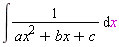 int(1/(ax^2+bx+c), x)