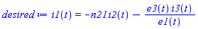 i1(t) = -n21*i2(t)-e3(t)*i3(t)/e1(t)