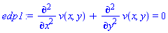 diff(diff(v(x, y), x), x)+diff(diff(v(x, y), y), y) = 0