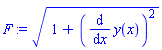 (1+(diff(y(x), x))^2)^(1/2)