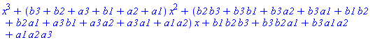 x^3+(b3+b2+a3+b1+a2+a1)*x^2+(b2*b3+b3*b1+b3*a2+b3*a1+b1*b2+b2*a1+a3*b1+a3*a2+a3*a1+a1*a2)*x+b1*b2*b3+b3*b2*a1+b3*a1*a2+a1*a2*a3