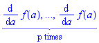 `$`(diff(f(a), a), p)