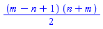 (1/2)*(m-n+1)*(n+m)