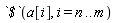 `$`(a[i], i = n .. m)