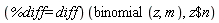 (%diff = diff)(binomial(z, m), `$`(z, n))