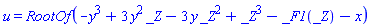 u(x, y) = RootOf(-y^3+3*y^2*_Z-3*y*_Z^2+_Z^3-_F1(_Z)-x)