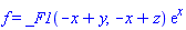 f(x, y, z) = _F1(-x+y, -x+z)*exp(x)