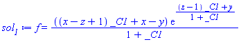 f(x, y, z) = ((x-z+1)*_C1+x-y)*exp(((z-1)*_C1+y)/(1+_C1))/(1+_C1)