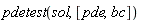pdetest(sol, [pde, bc])