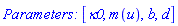 `Parameters: `[kappa0, m(u), b, d]