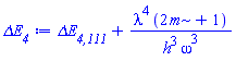 `&Delta;E__4,111`+lambda^4*(2*m+1)/(h^3*omega^3)
