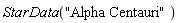 StarData("Alpha Centauri")