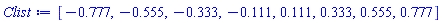 [-.777, -.555, -.333, -.111, .111, .333, .555, .777]