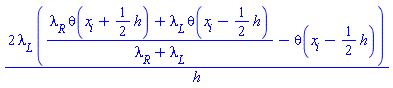 2*lambda__L*((lambda__R*theta(x__i+(1/2)*h)+lambda__L*theta(x__i-(1/2)*h))/(lambda__R+lambda__L)-theta(x__i-(1/2)*h))/h