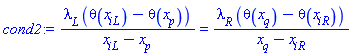 lambda__L*(theta(x__i__L)-theta(x__p))/(x__i__L-x__p) = lambda__R*(theta(x__q)-theta(x__i__R))/(x__q-x__i__R)
