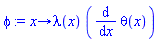 proc (x) options operator, arrow; lambda(x)*(diff(theta(x), x)) end proc