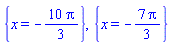 {x = -(10/3)*Pi}, {x = -(7/3)*Pi}