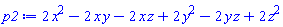 2*x^2-2*x*y-2*x*z+2*y^2-2*y*z+2*z^2
