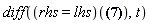 diff((rhs = lhs)(Physics[`*`](exp(I*H*t/`&hbar;`), O__S, exp(-I*H*t/`&hbar;`)) = O__H(t)), t)