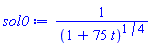 1/(1+75*t)^(1/4)