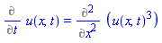 Diff(u(x, t), t) = Diff(u(x, t)^3, x, x)