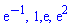 exp(-1), 1, exp(1), exp(2)