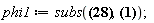 phi1 := subs({c__1 = 0.1113637578e-1*sin(.2500000000*pi*x)/sin(.7854000000*x), c__2 = 38405.79710*sin(.2500000000*pi*x)/(sin(.7854000000*x)*(13213.*cosh(2.250000000*pi)*pi-47382.*sinh(2.250000000*pi))), c__3 = -2.026391726*sin(.2500000000*pi*x)*cosh(2.250000000*pi)*pi/(sin(.7854000000*x)*(13213.*cosh(2.250000000*pi)*pi-47382.*sinh(2.250000000*pi))), c__4 = -0.1084023308e-2*sin(.2500000000*pi*x)/sin(.7854000000*x)}, sin((1/4)*Pi*x)*(c__1*cosh((1/4)*Pi*y)+c__2*sinh((1/4)*pi*y)+c__3*y*cosh((1/4)*Pi*y)+c__4*y*sinh((1/4)*Pi*y)))