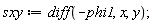 sxy := diff(-phi1, x, y);