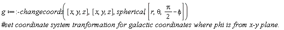 g := :-changecoords([x, y, z], [x, y, z], spherical, [r, theta, (1/2)*Pi-phi])
