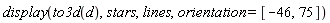 display(to3d(d), stars, lines, orientation = [-46, 75])