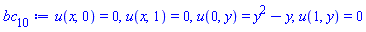 u(x, 0) = 0, u(x, 1) = 0, u(0, y) = y^2-y, u(1, y) = 0