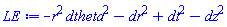 -dtheta^2*r^2-dr^2+dt^2-dz^2