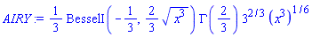 (1/3)*BesselI(-1/3, (2/3)*(x^3)^(1/2))*GAMMA(2/3)*3^(2/3)*(x^3)^(1/6)