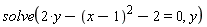 solve(2*y-(x-1)^2-2 = 0, y)