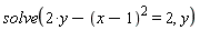 solve(2*y-(x-1)^2 = 2, y)