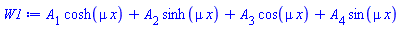 A[1]*cosh(mu*x)+A[2]*sinh(mu*x)+A[3]*cos(mu*x)+A[4]*sin(mu*x)