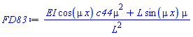 (EI*cos(mu*x)*c44*mu^2+L*sin(mu*x)*mu)/L^2