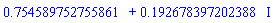 .754589752755861+.192678397202388*I