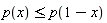 p(x) <= p(1-x)