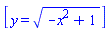 [y = (-x^2+1)^(1/2)]
