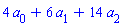 4*a[0]+6*a[1]+14*a[2]
