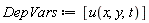 DepVars := [u(x, y, t)]