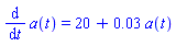 diff(a(t), t) = 20+0.3e-1*a(t)