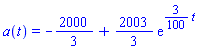 a(t) = -2000/3+(2003/3)*exp((3/100)*t)