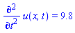 diff(diff(u(x, t), t), t) = 9.8